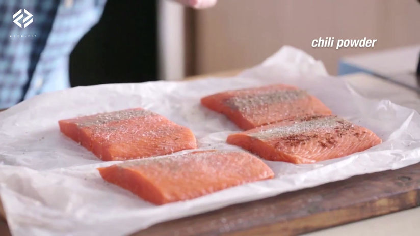 Cooking Videos -A1-30- Chili Salmon with Corn Griddlecakes
